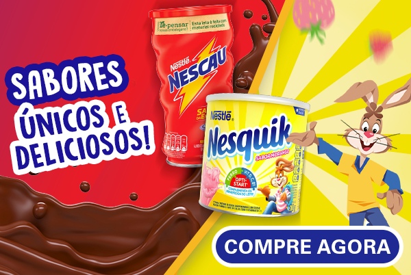 Nestlé - Bebidas pós: Nescau e Nesquik - 25% na 2ª - 17/01 a 23/01